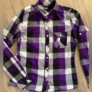 Outdoor Research Chelsea Women's long sleeve plaid button down Elderberry Small